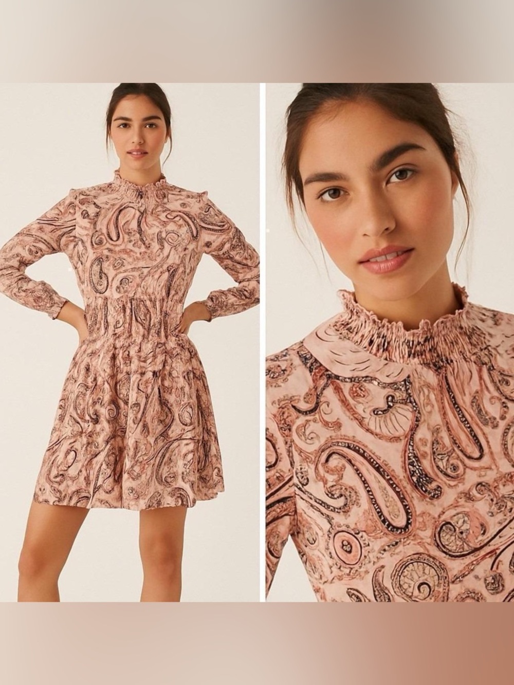 Anthropologie Cady tiered mock neck tunic dress size large